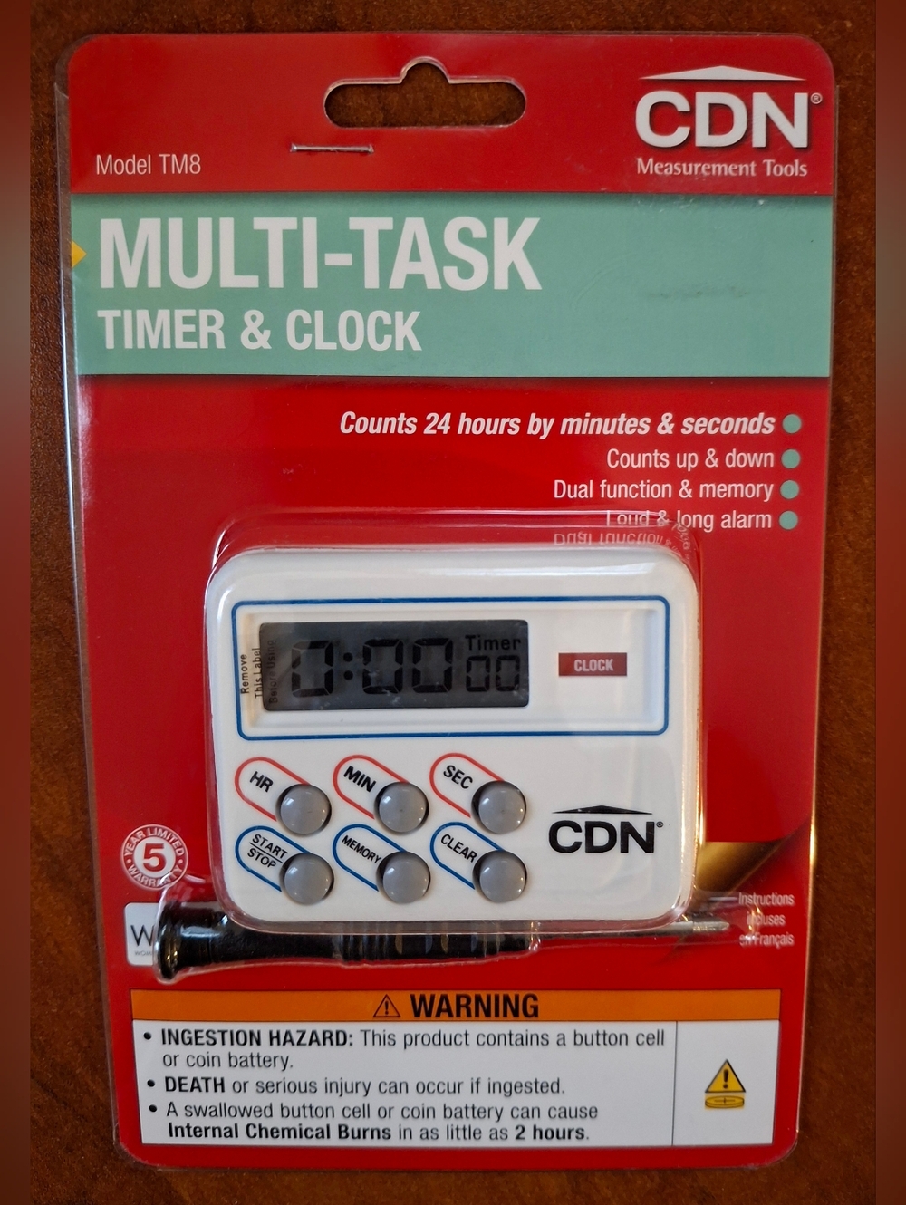 CDN TM8 Multi-Task Timer and Clock - Picture 2 of 5